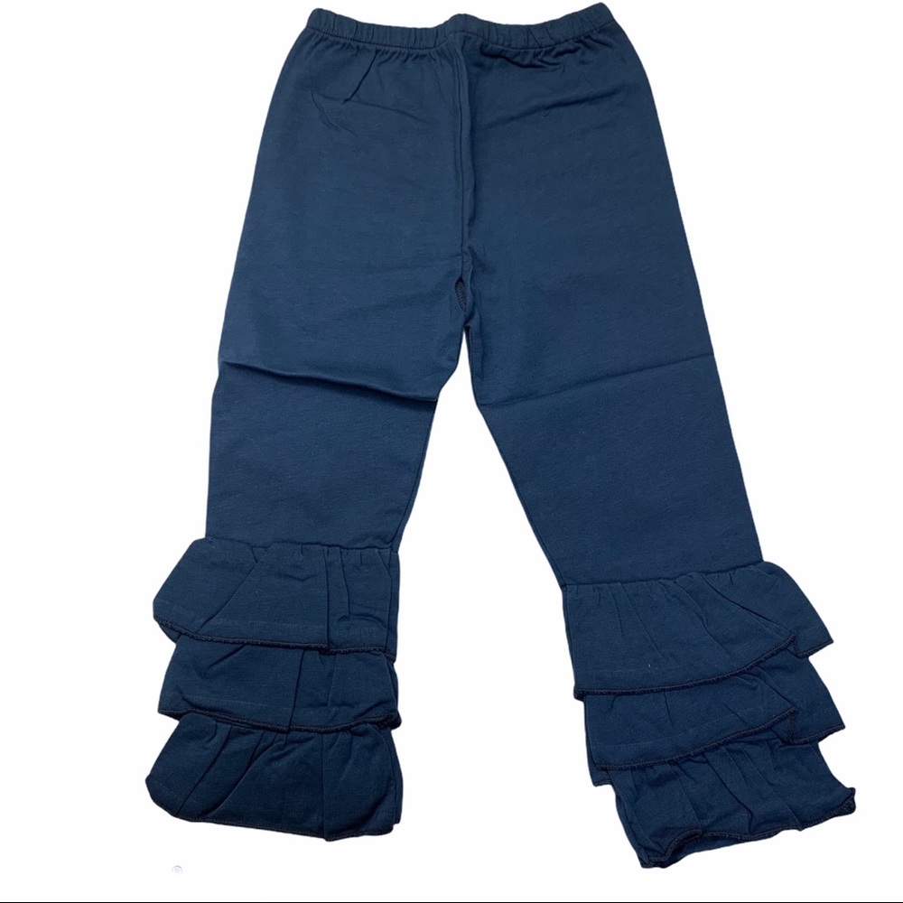 {Boutique} Girl’s Blue Triple Ruffle Pants Size 2